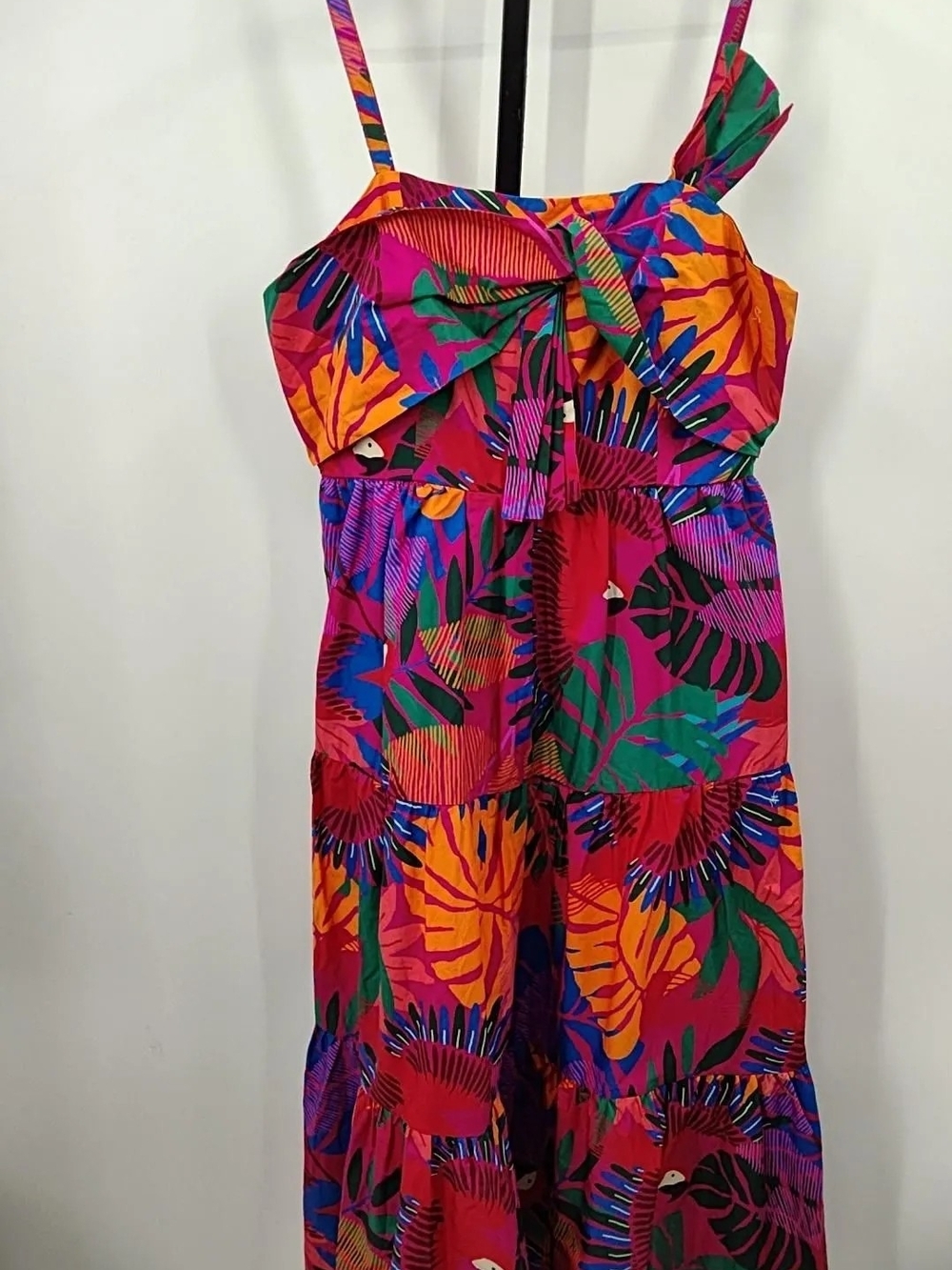 FARM Rio Tropical Floral Midi Dress in Orange, Pink, Green, Blue - Picture 4 of 8